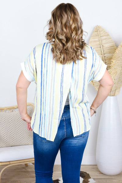 solid white with colorful stripe on shoulders and back