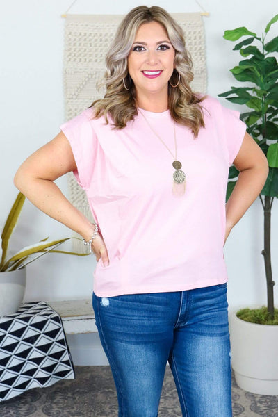 pink short sleeve shirt
