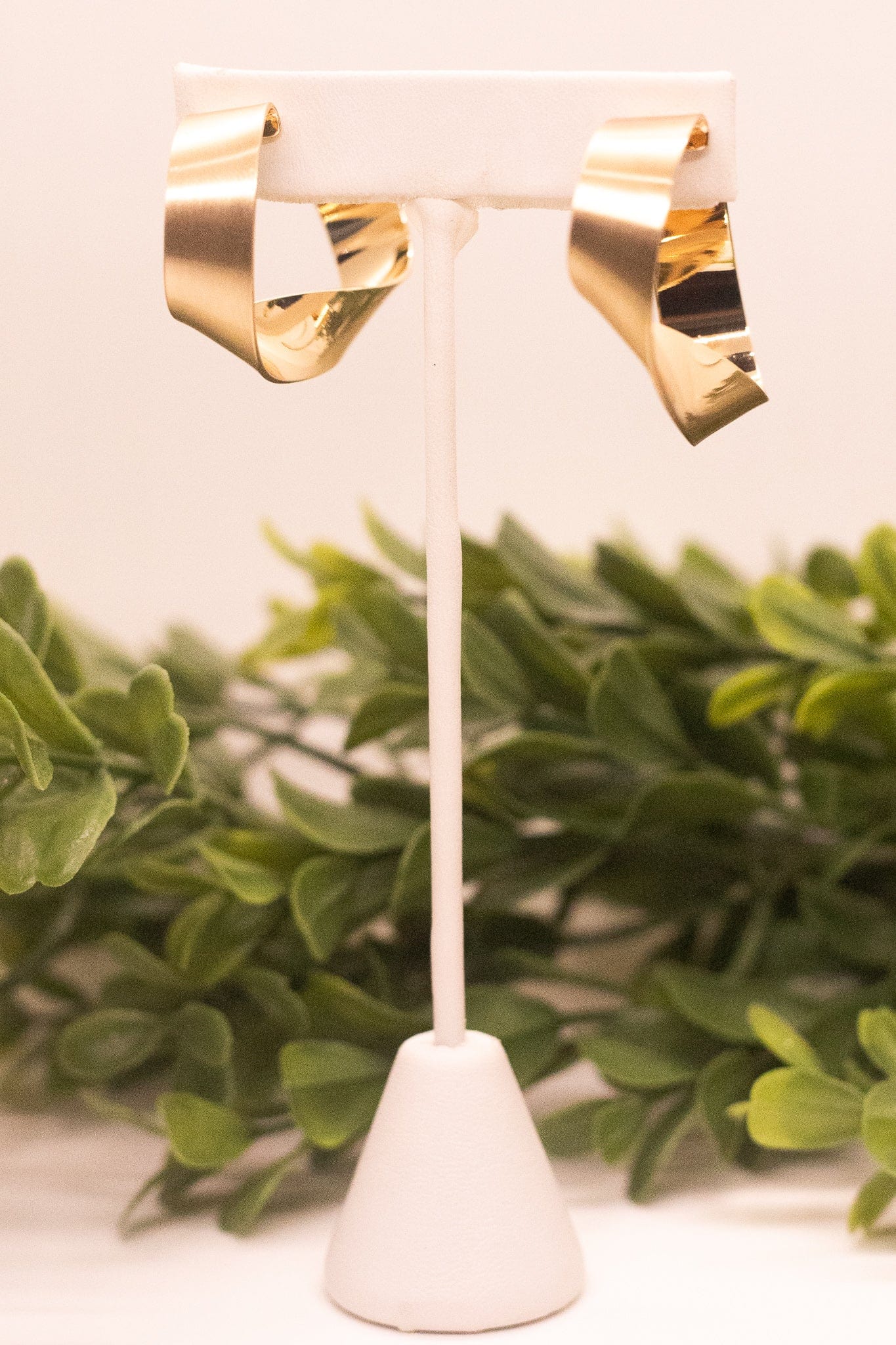 Gold Modern Twist Hoop