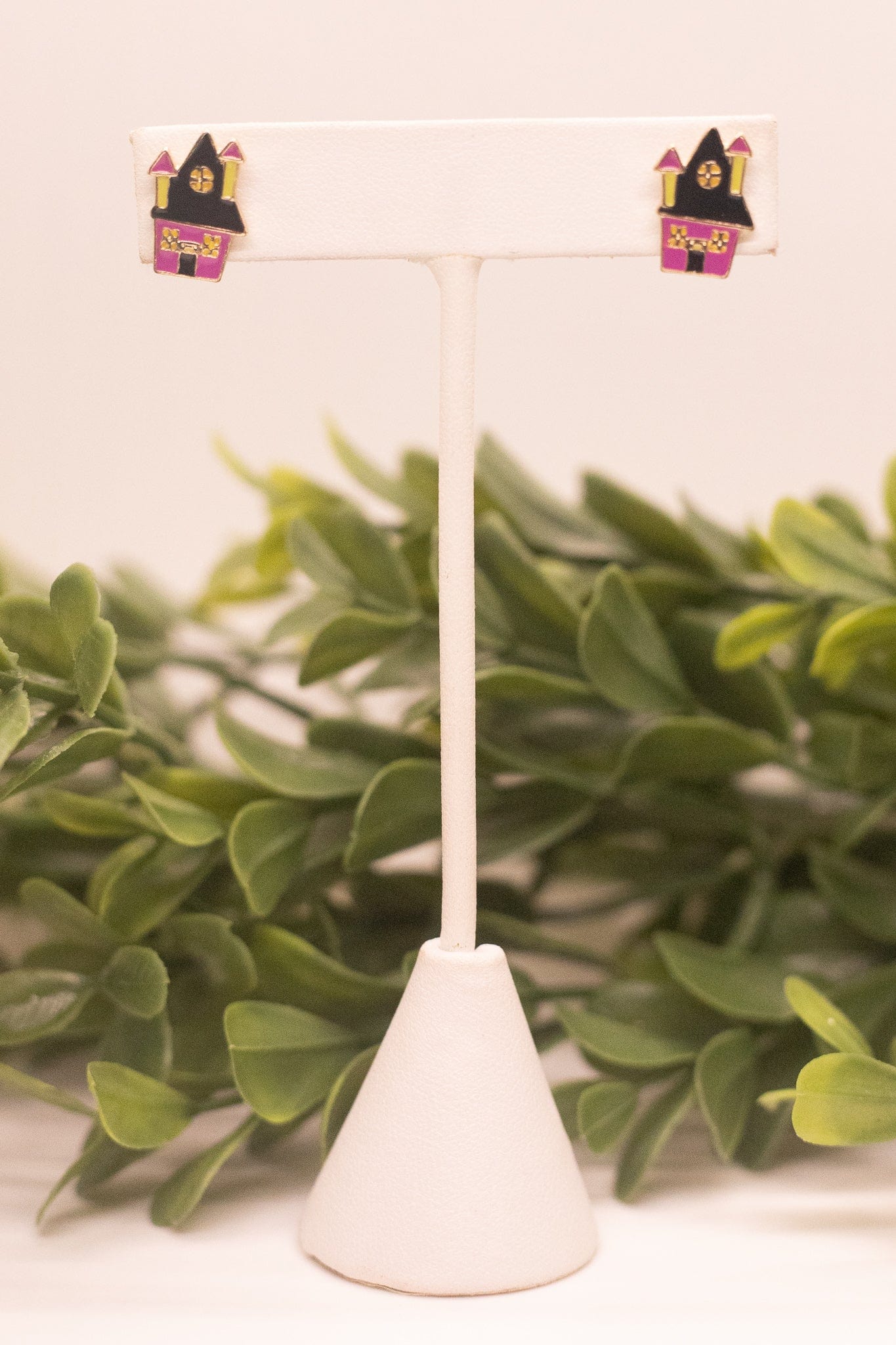 halloween house earrings