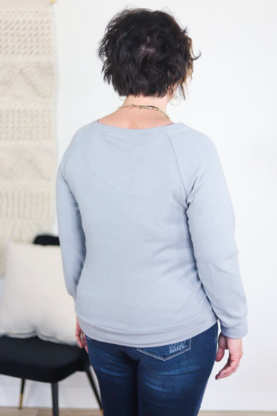 Gray Solid Brushed Off Shoulder Sweater