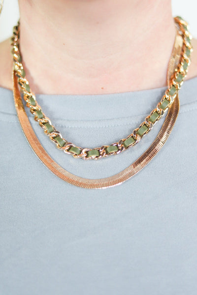 Chain with Leather Detail