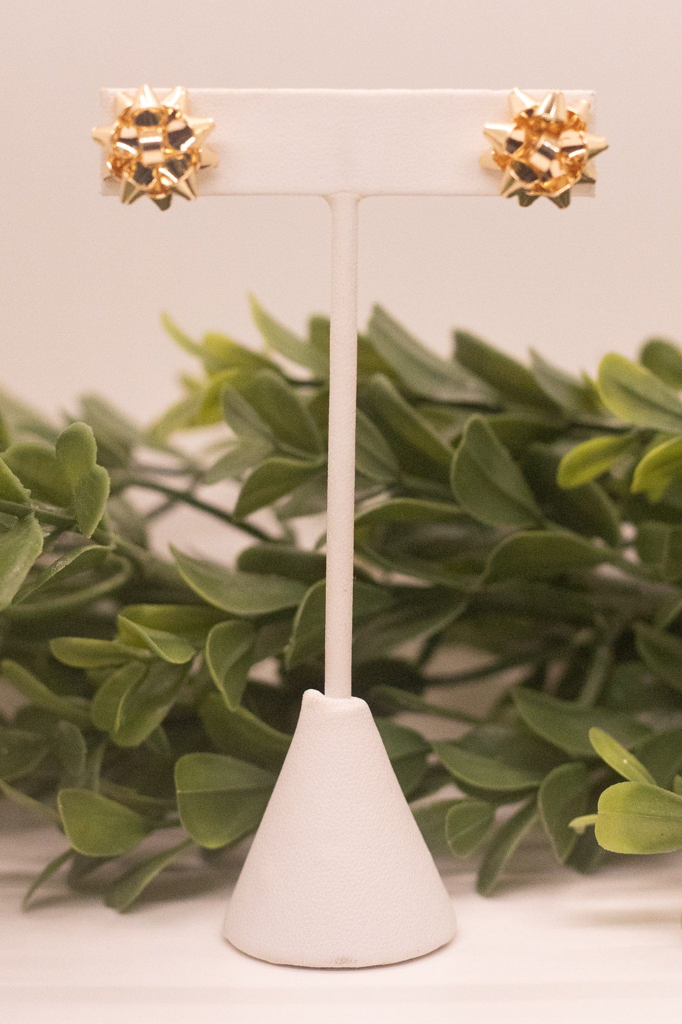 Gold Large Gift Bow Stud