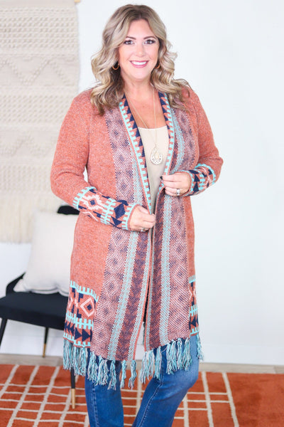 Inca Tribal Fringe Cardigan
