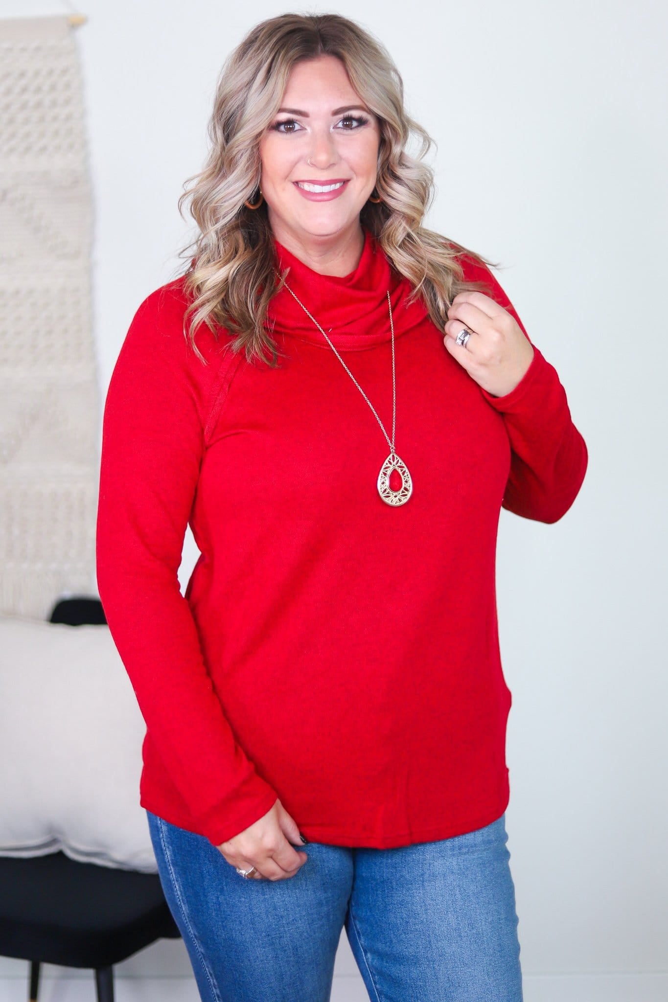 Janice Cowl Neck Knit Top