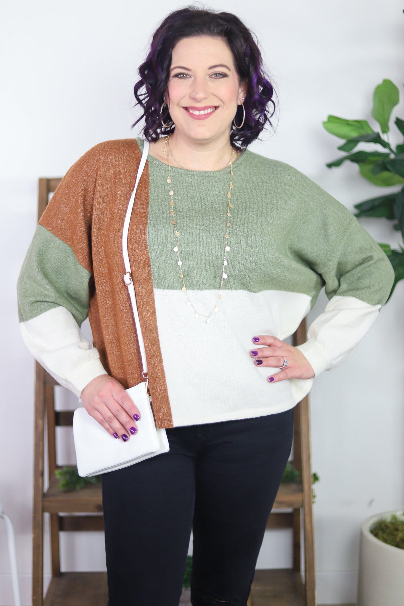 Colorblock Bow Sweater
