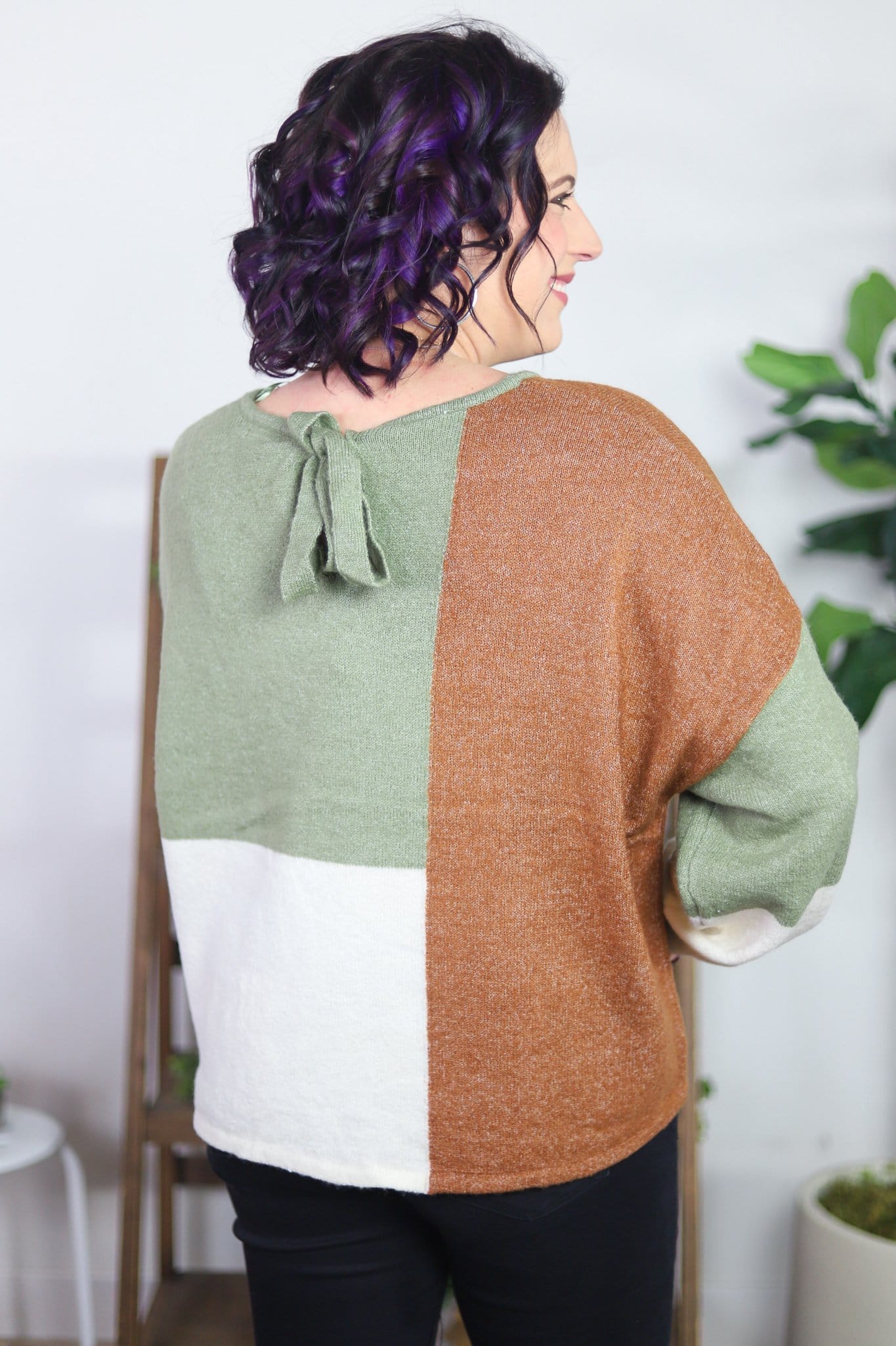 Colorblock Bow Sweater