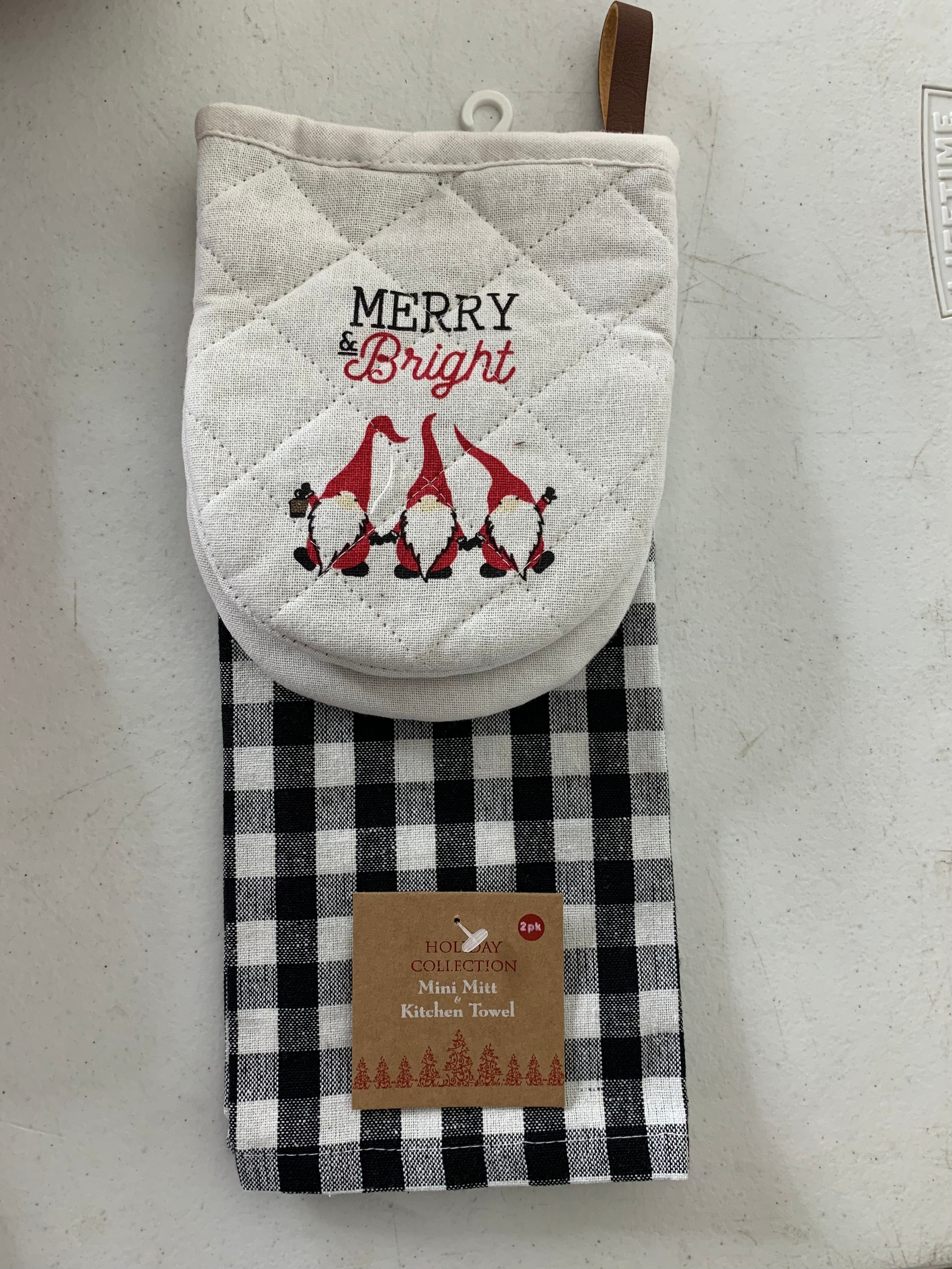Holiday 2pc Towel & Mitt Set - Gnomes
