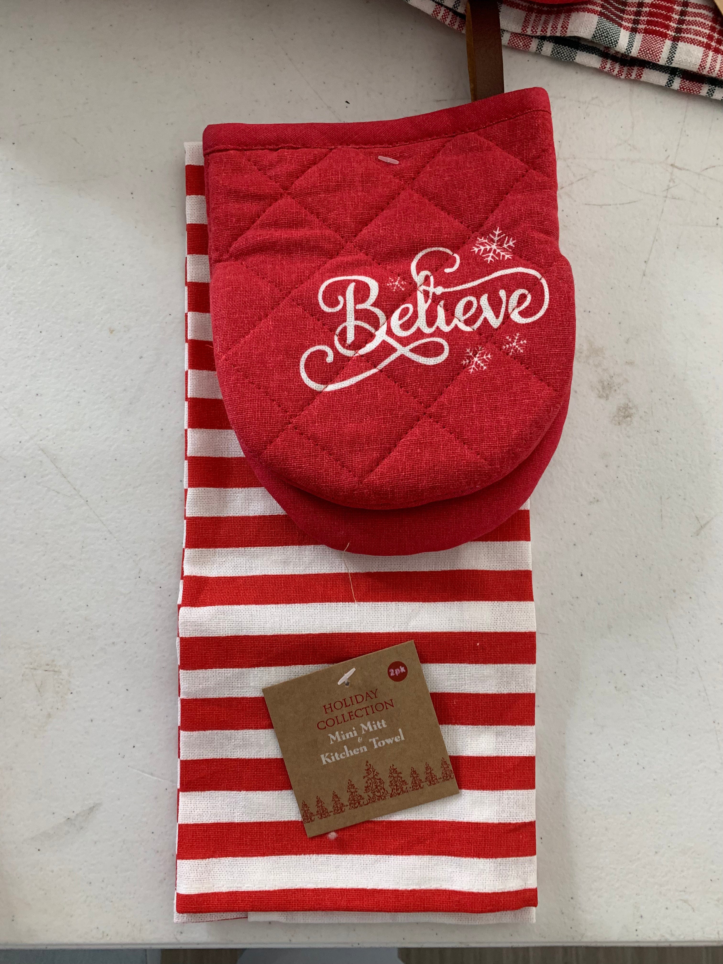 Holiday 2pc Towel & Mitt Set - Stripes