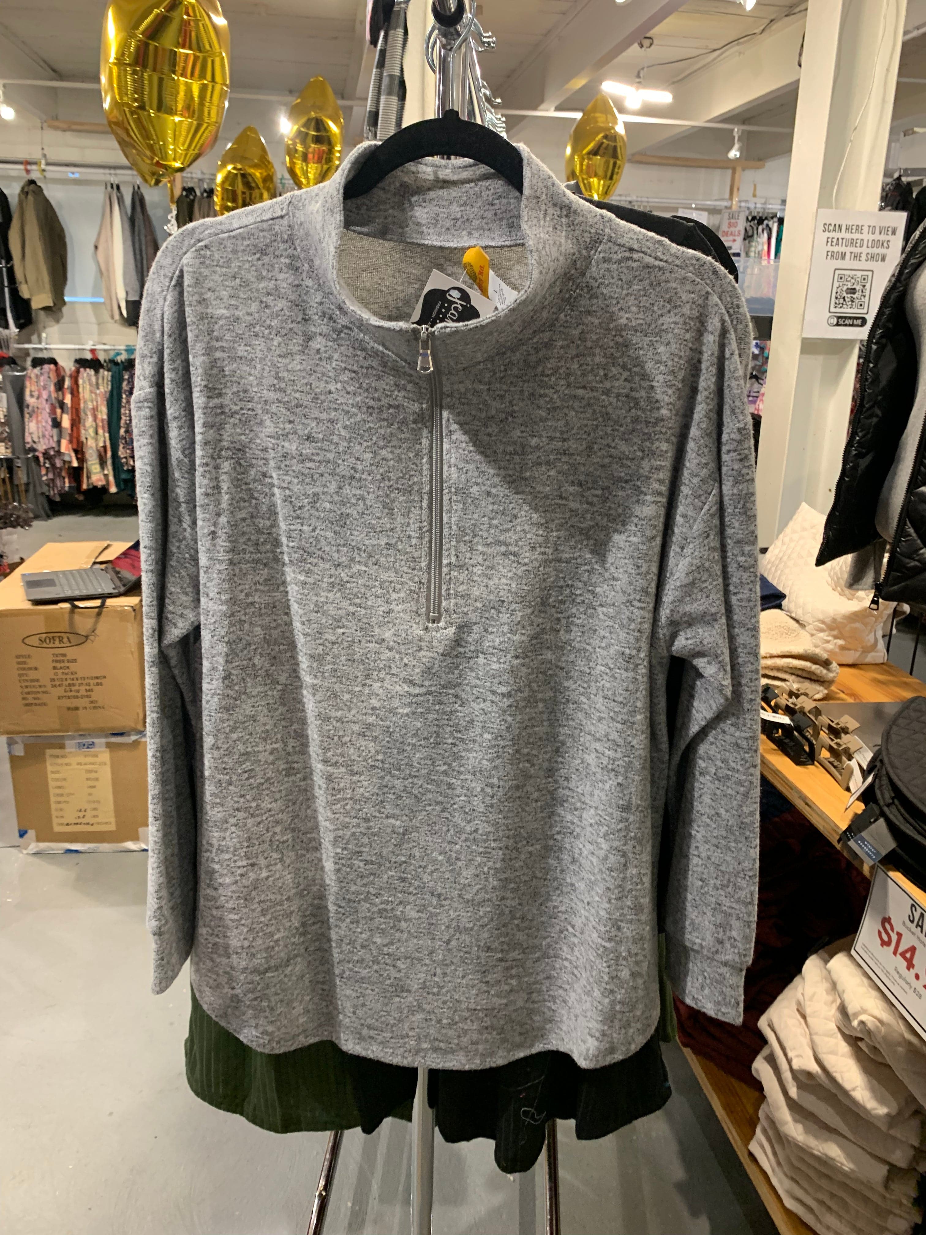 Grey Marled Longsleeve Top