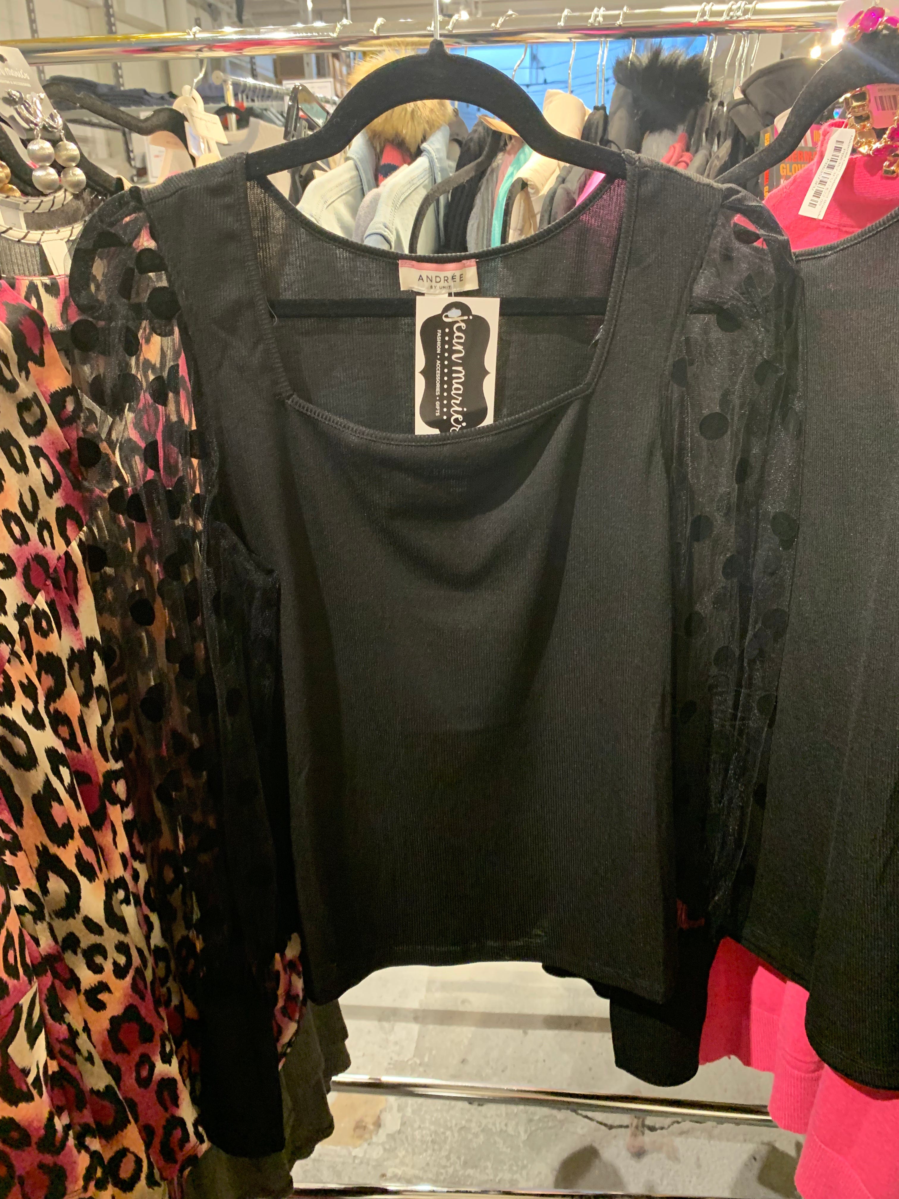 Black Delicate Dot Top