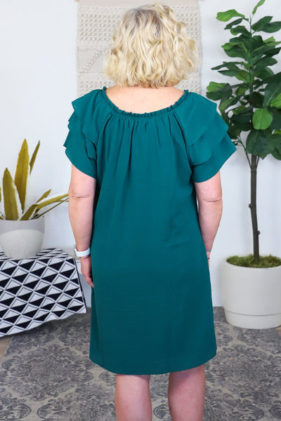 Layered Flutter Sleeve Dress