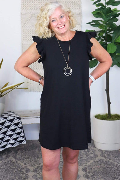 Ribbed Ruffle Tshirt Dress