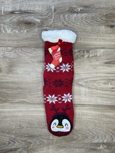 penguin snowflake red sherpa 