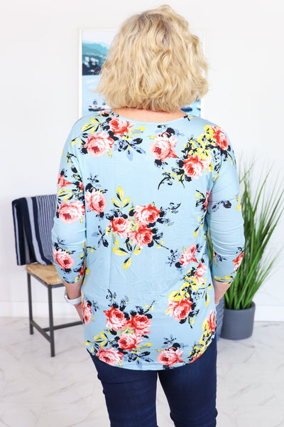 Floral Print V-Neck Top