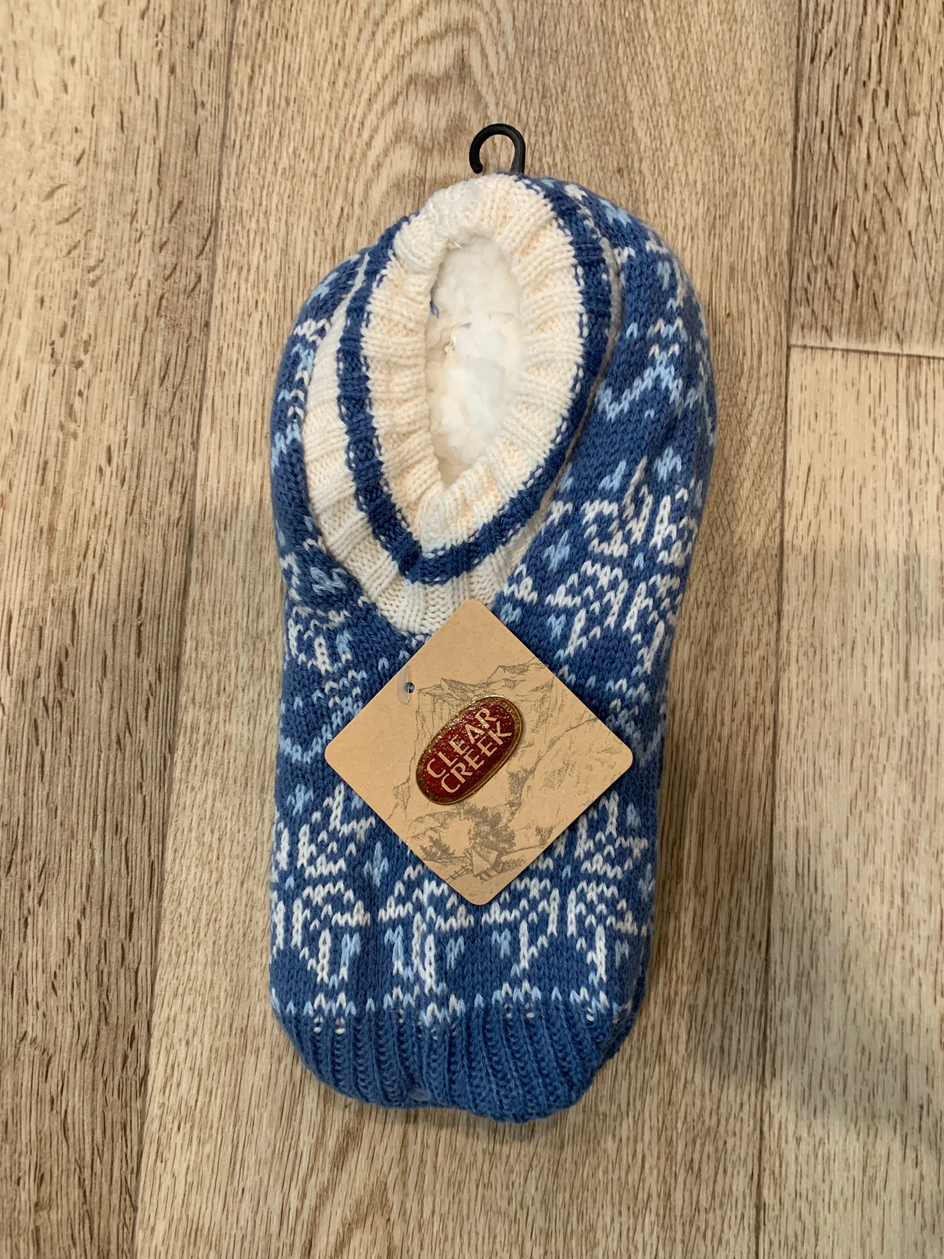 Blue Fairisle Sherpa Gripper Booties
