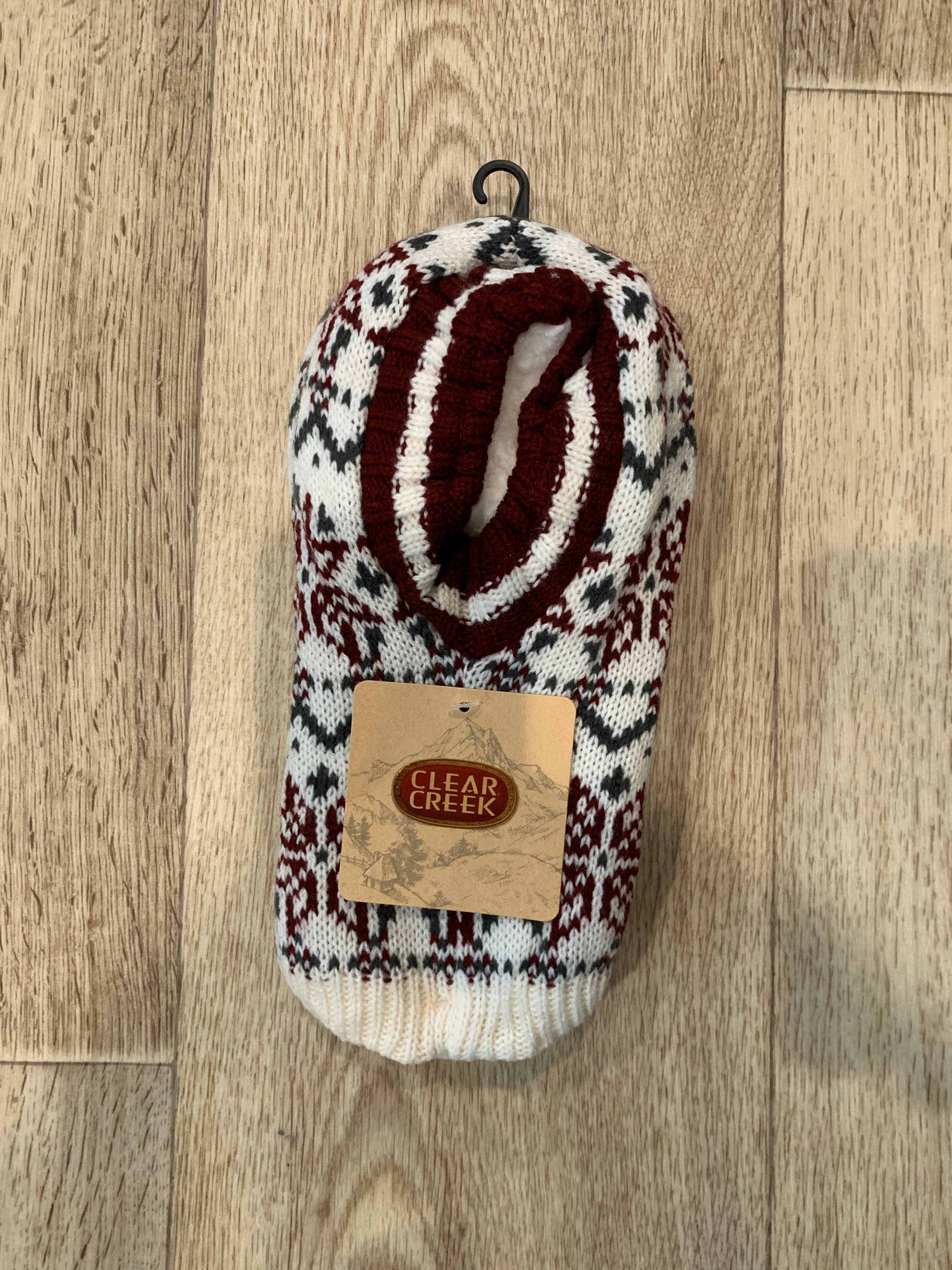 Cream Fairisle Sherpa Gripper Booties