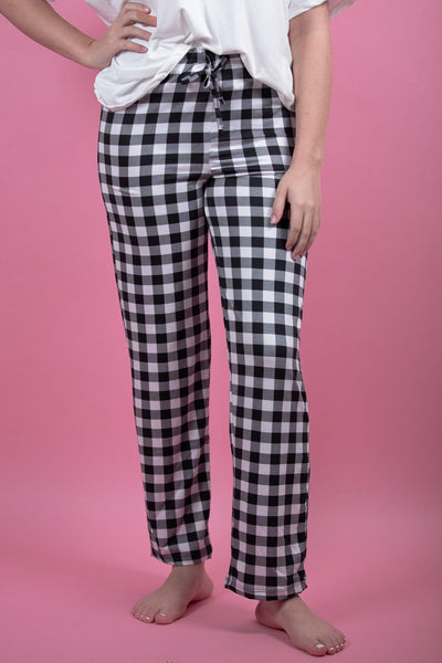 Black & White Buffalo Plaid Lounge Pants