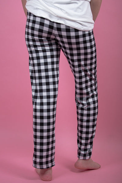 Black & White Buffalo Plaid Lounge Pants