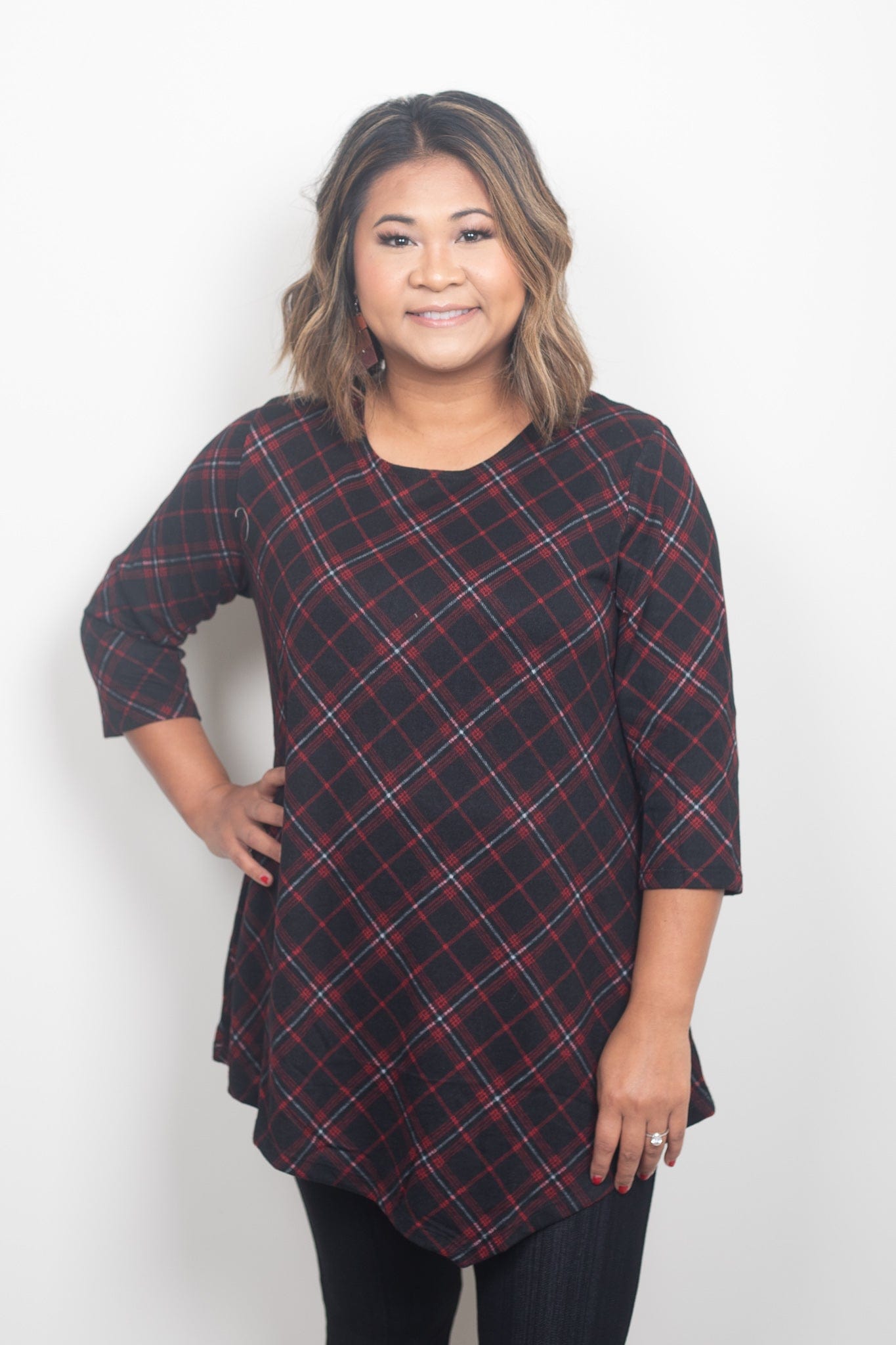 Red & Black Plaid Soft Tunic
