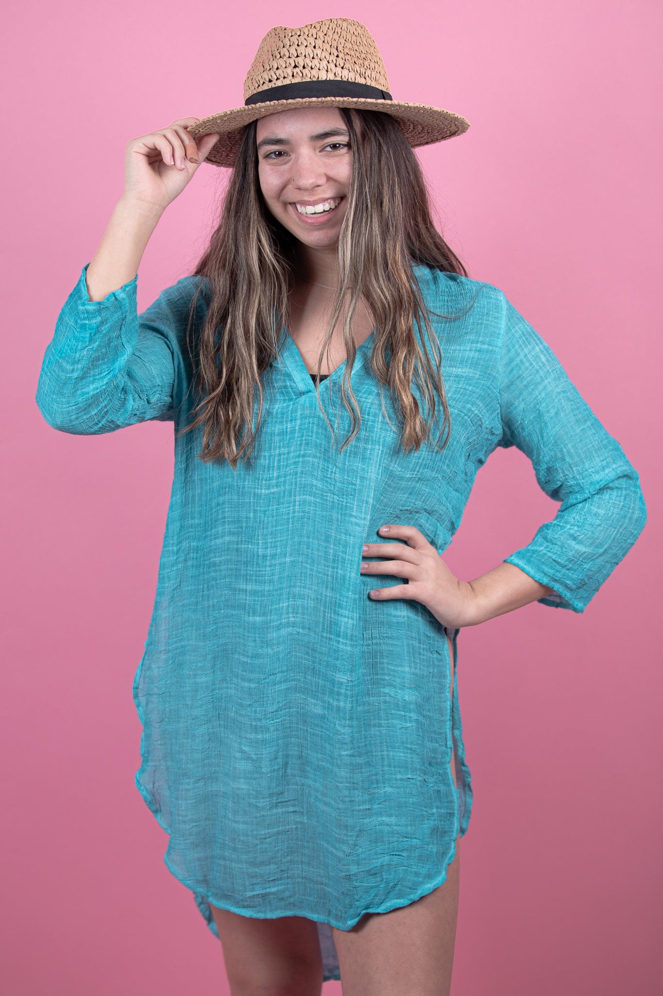 Turquoise Tunic Cover-Up