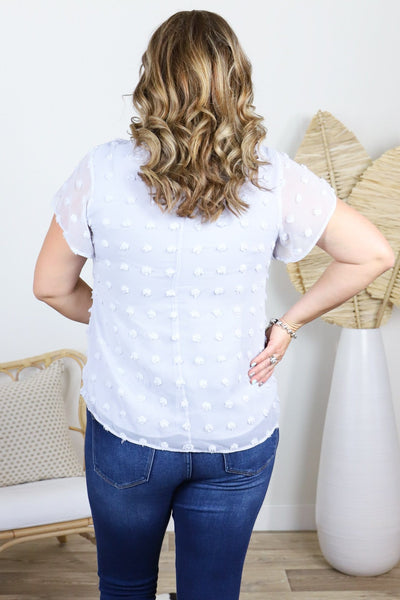 Light Grey Texture Dot Top