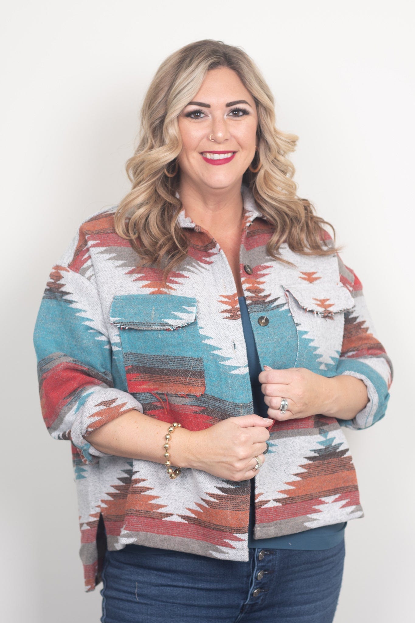 Southwestern Fray Shacket