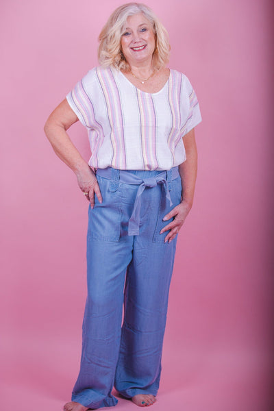 Chambray Wide Leg Pant