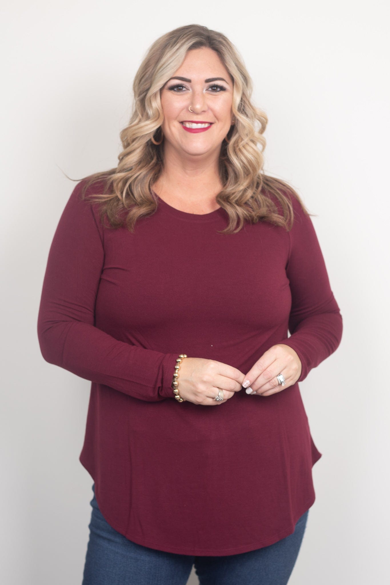 burgundy long sleeve