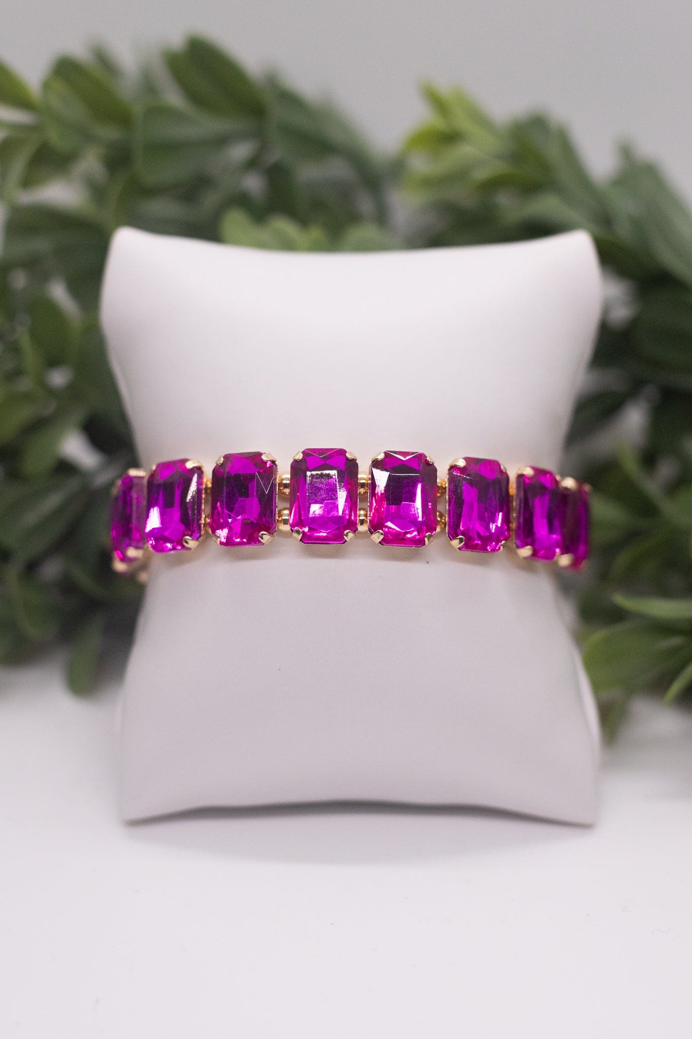 Magenta Gem Statement Bracelet