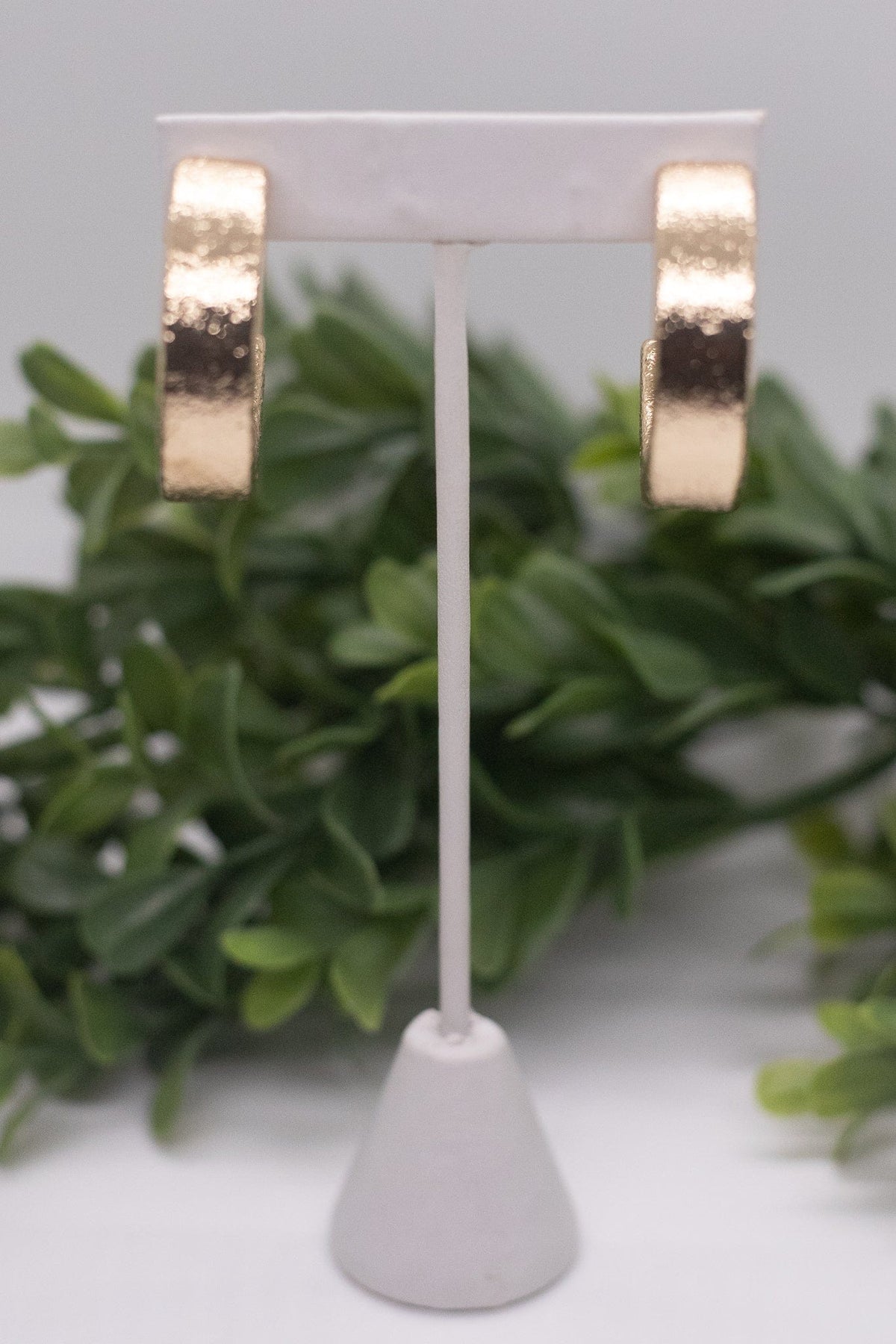Gold Textured Mod Earrings