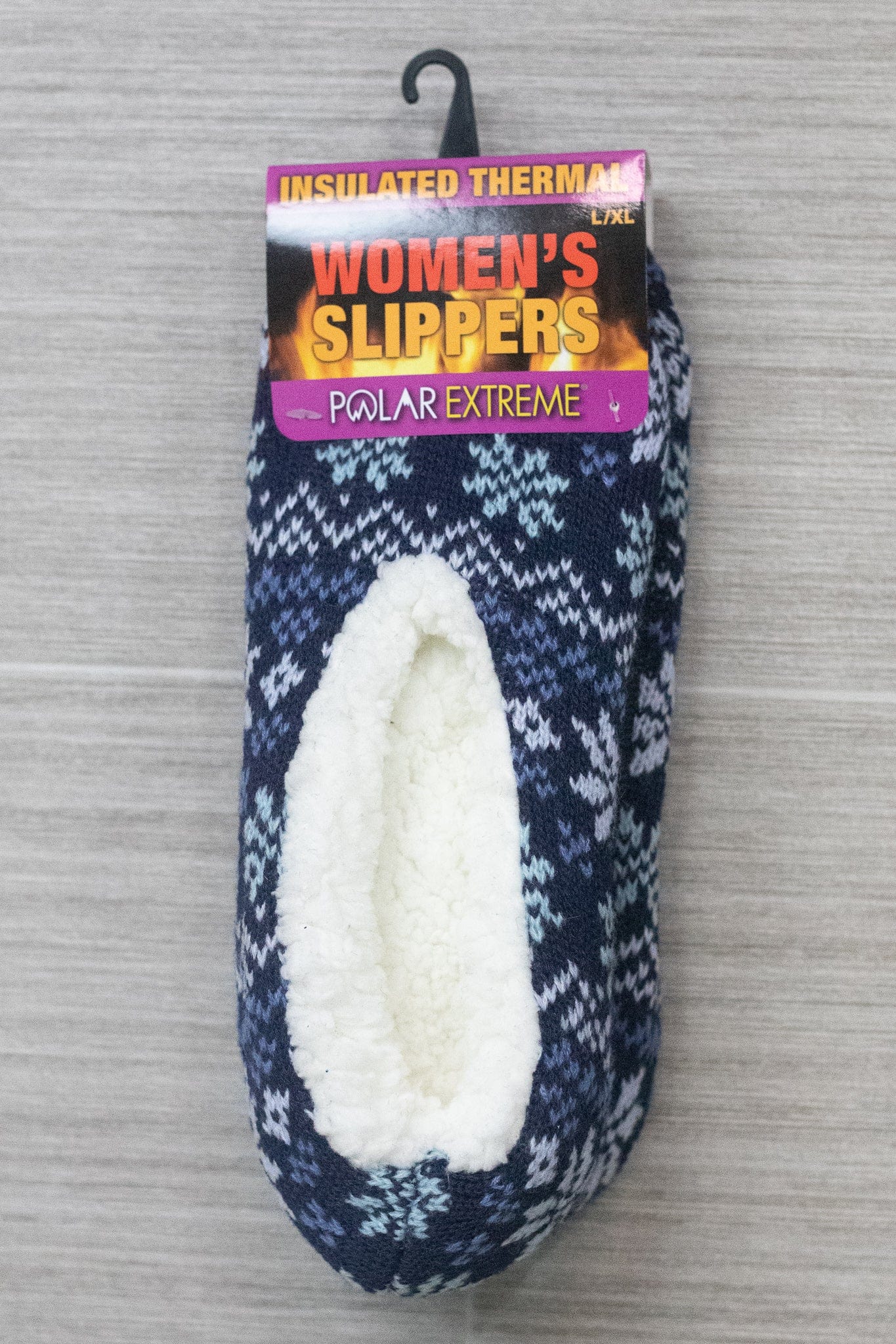 Polar Extreme Blue Fairisle Ladies Slippers