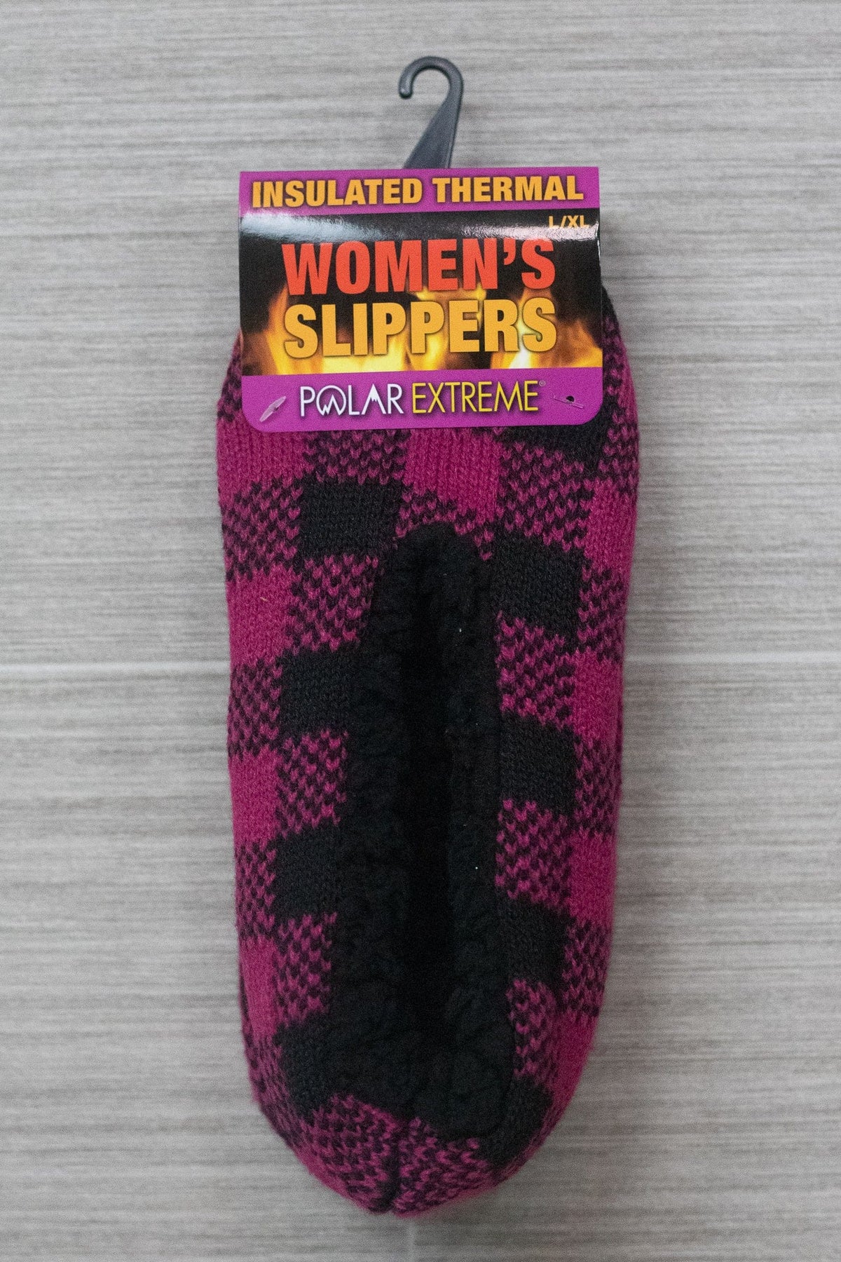 Polar Extreme Pink Check Ladies Slippers