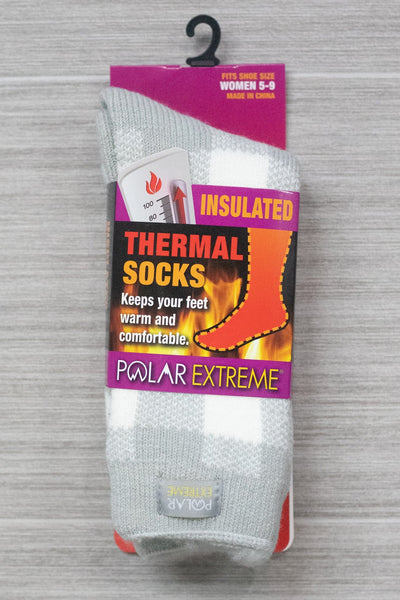 Polar Extreme Heat Women's Buffalo Plaid Brushed Sock