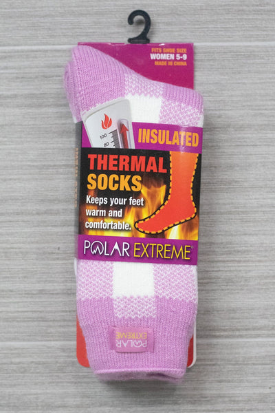 Polar Extreme Heat Women's Buffalo Plaid Brushed Sock