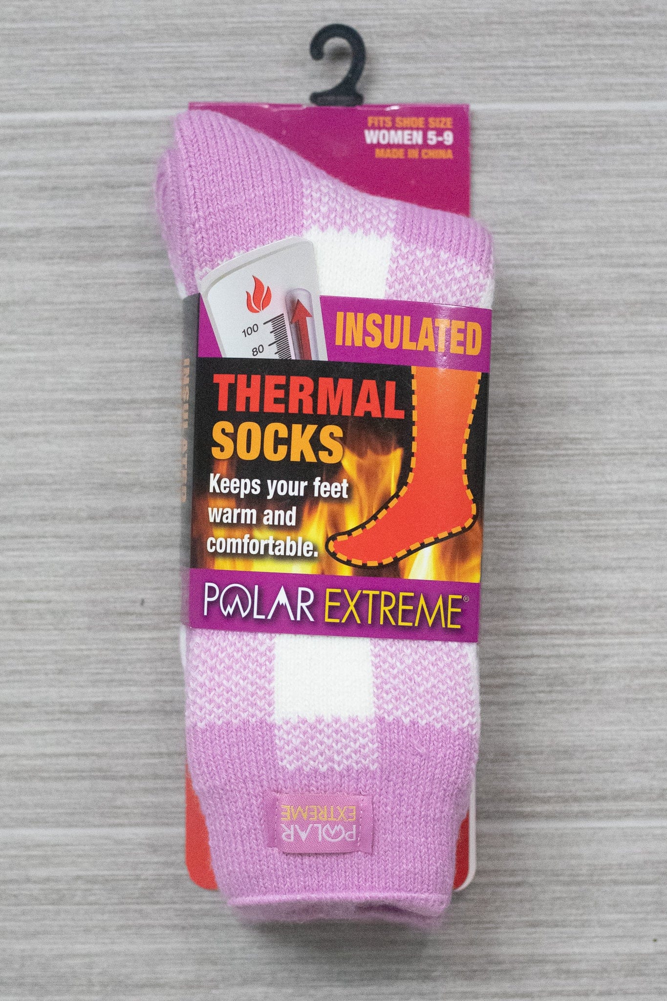 Polar Extreme Heat Women's Buffalo Plaid Brushed Sock