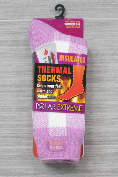 Polar Extreme Heat Women's Buffalo Plaid Brushed Sock