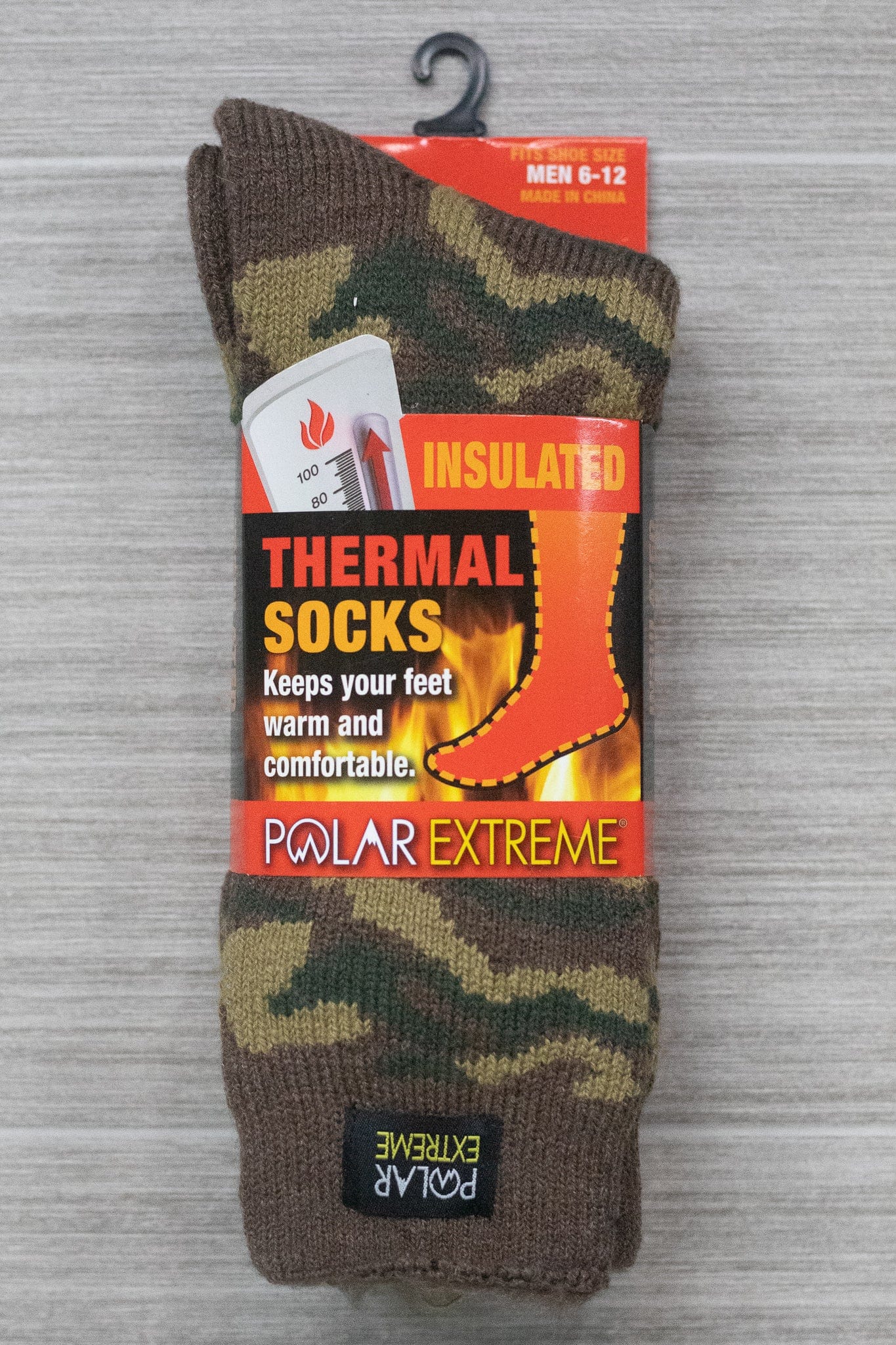 Polar Extreme Heat Men's Brown Camo Sock