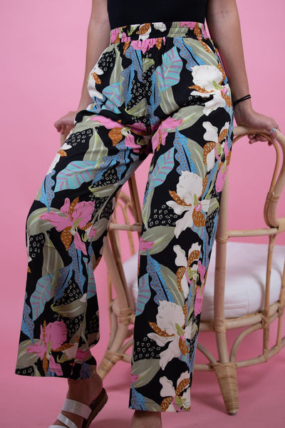 Wide leg printed pant