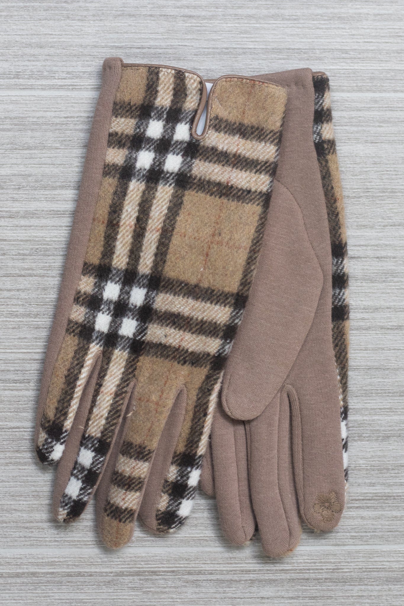 Tan Plaid Gloves