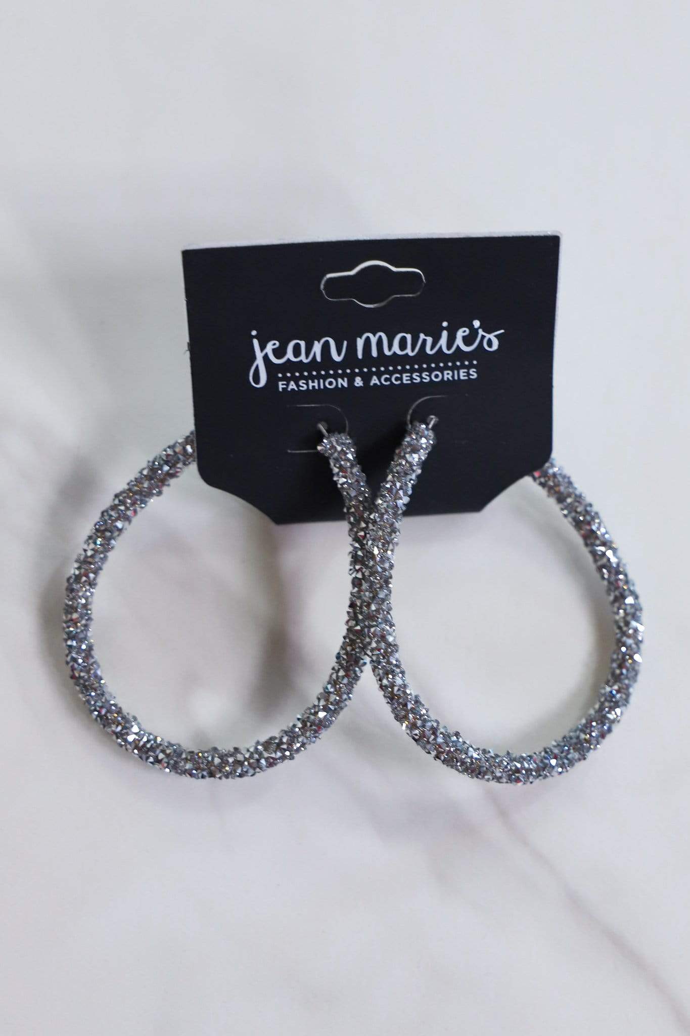 black sparkly hoop earrings