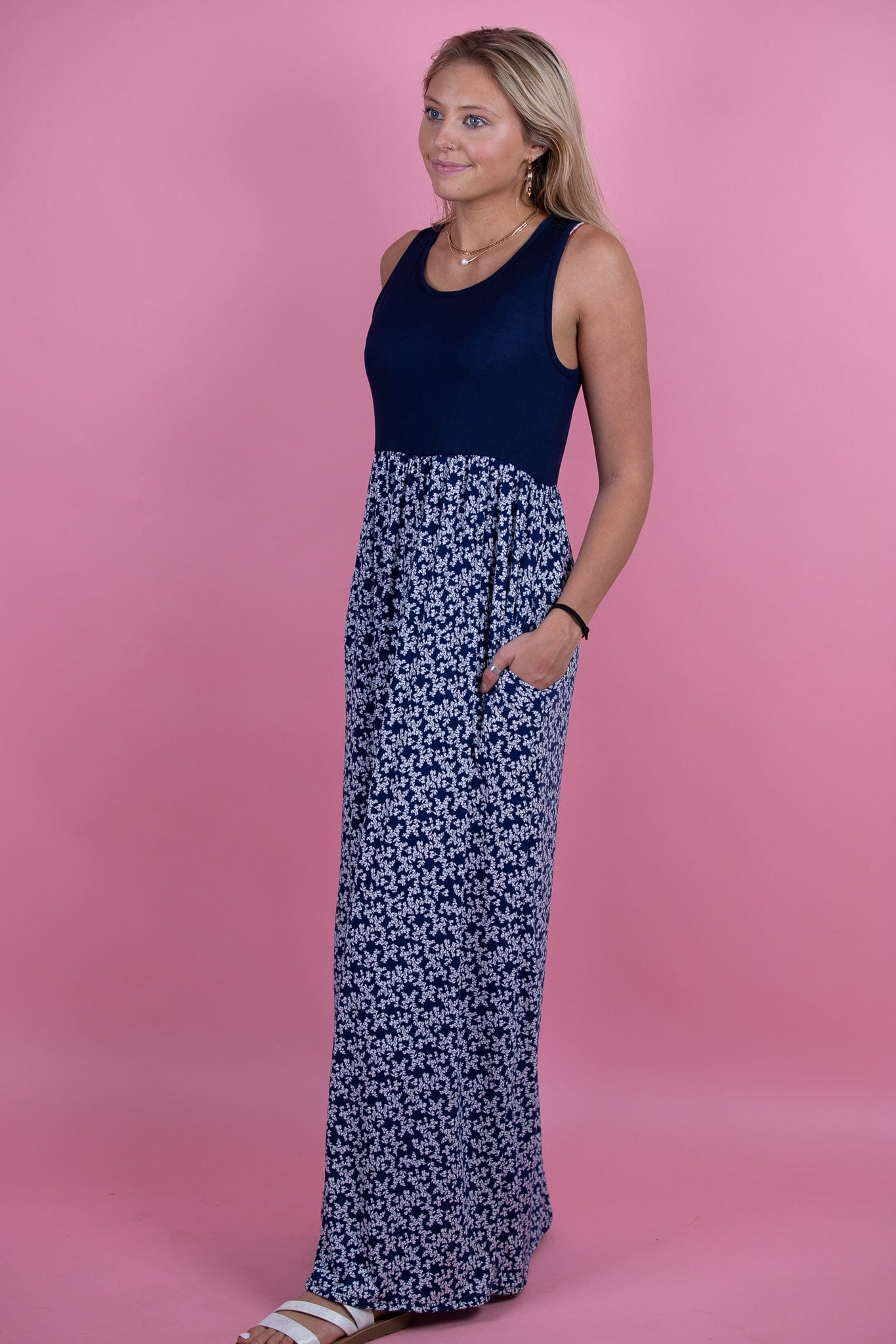 Navy Floral Maxi dress