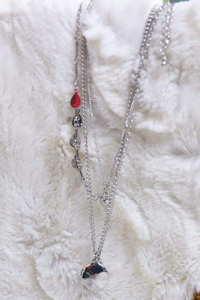 silver 3- in-1 necklace set