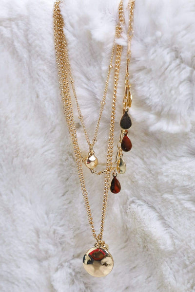 gold 3- in-1 necklace set