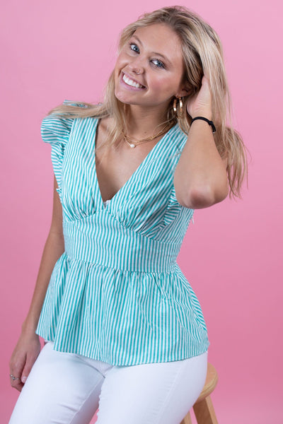 Stripe tie back top