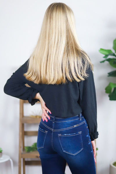 Rib Knit Top w/ Sleeve Detail
