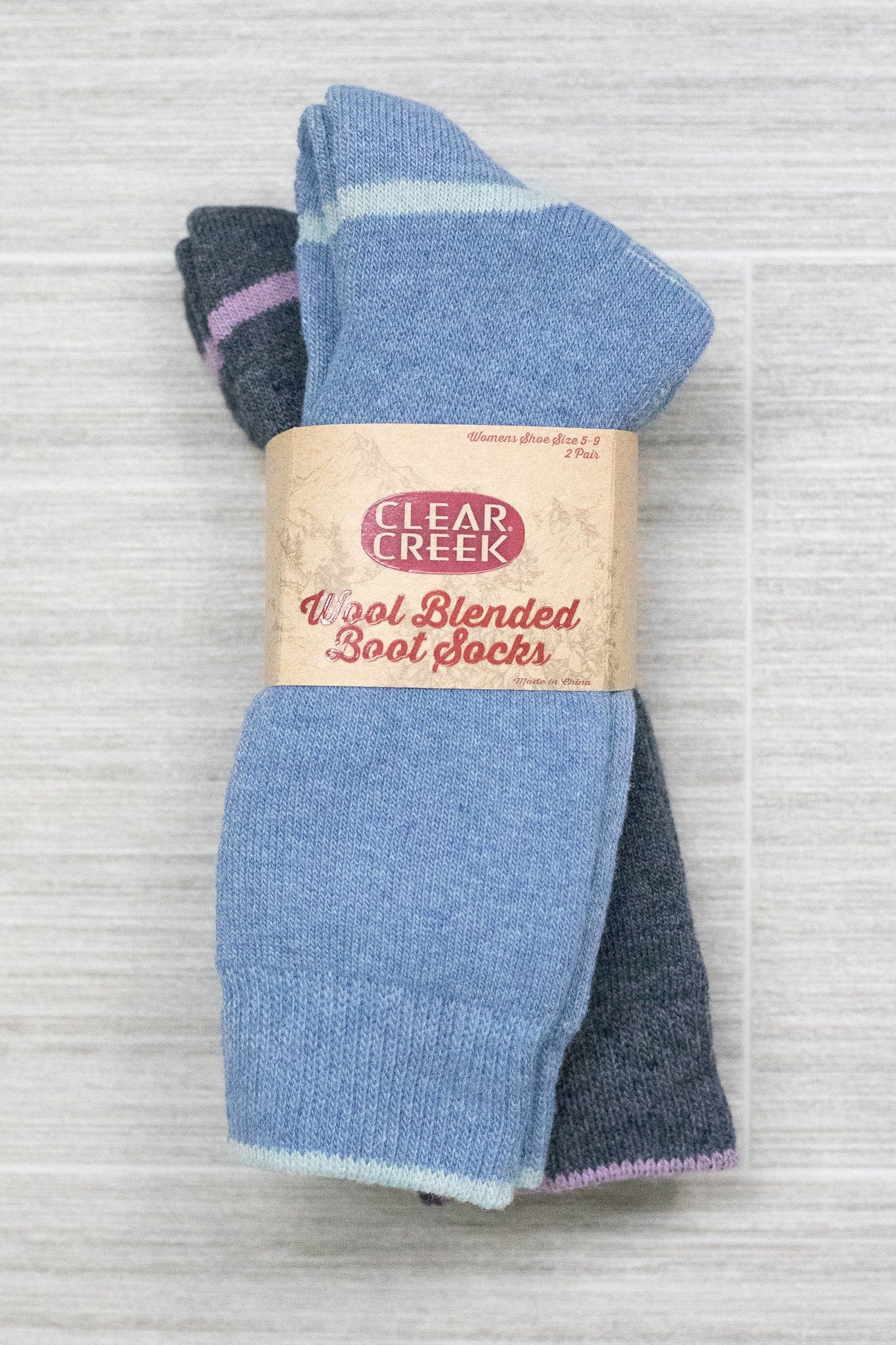 Blue Wool Blend Boot Sock Pack