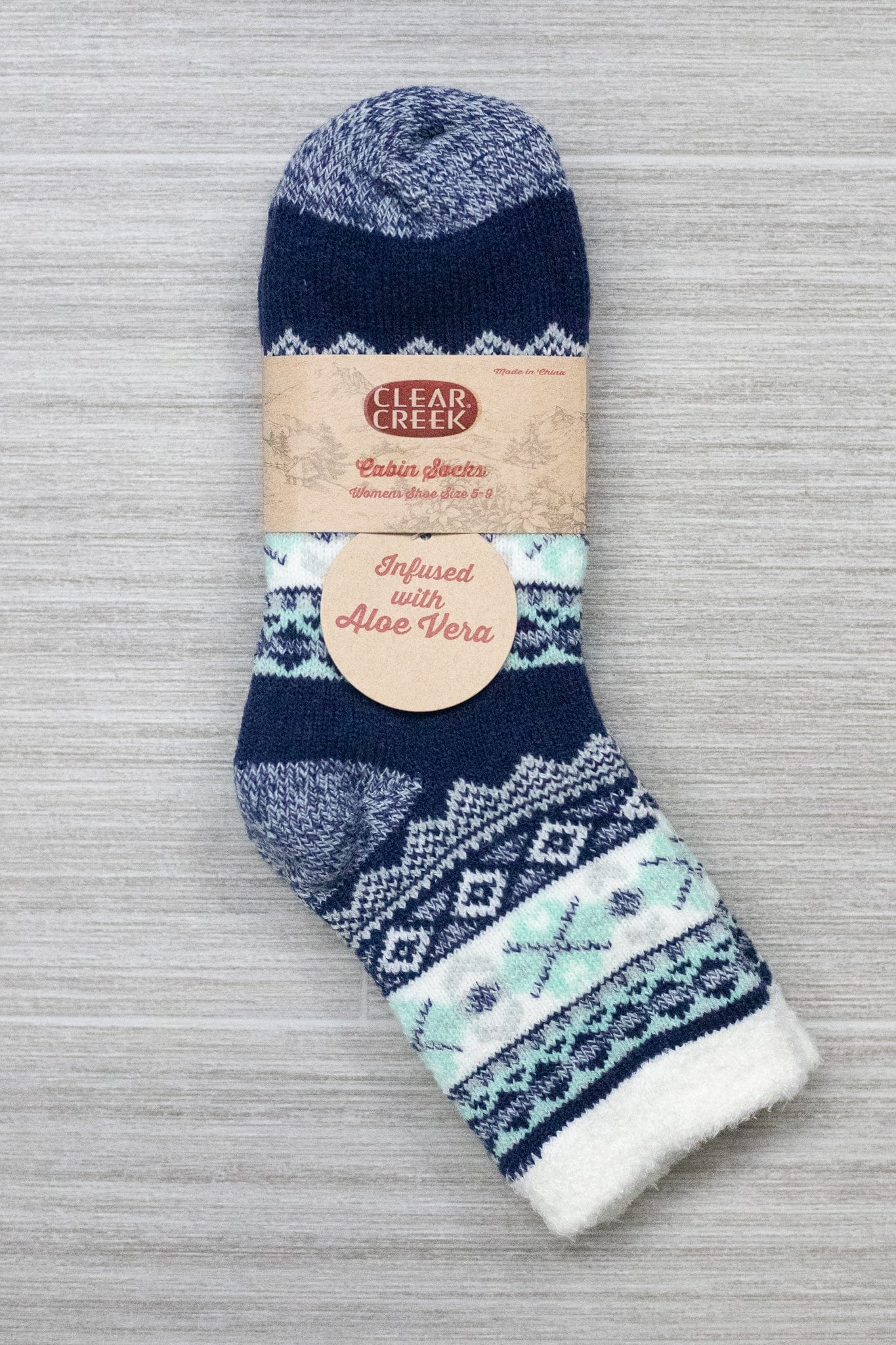 Heart Stripe Cabin Socks W/ Aloe