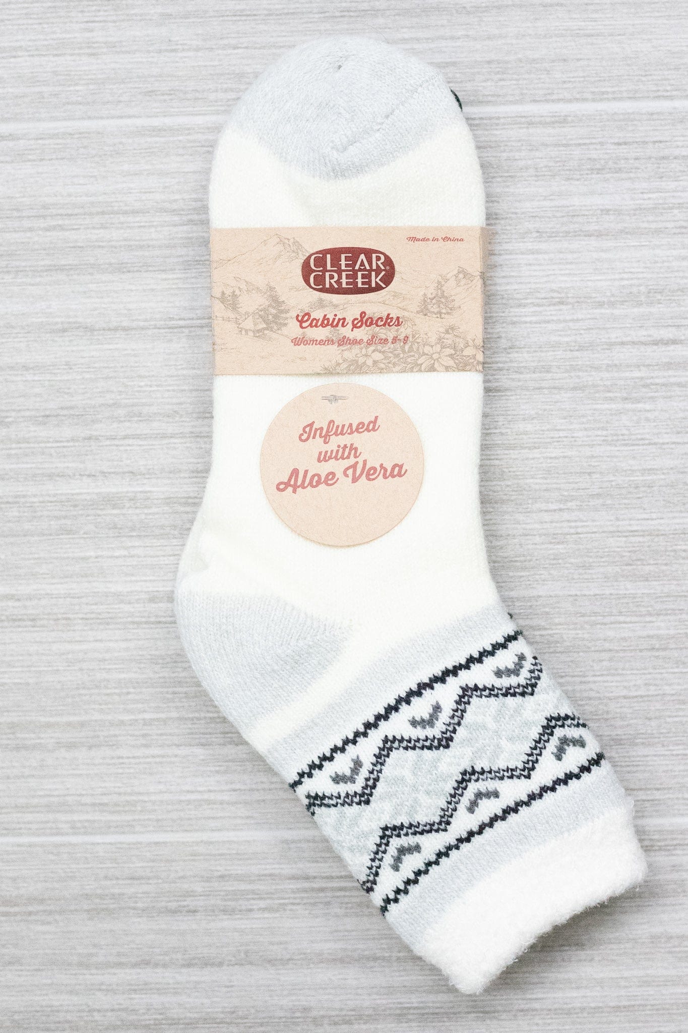 Poinsettia Cuff Cabin Socks W/ Aloe