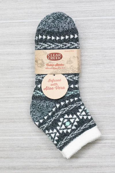 Aztec Cabin Socks W/ Aloe